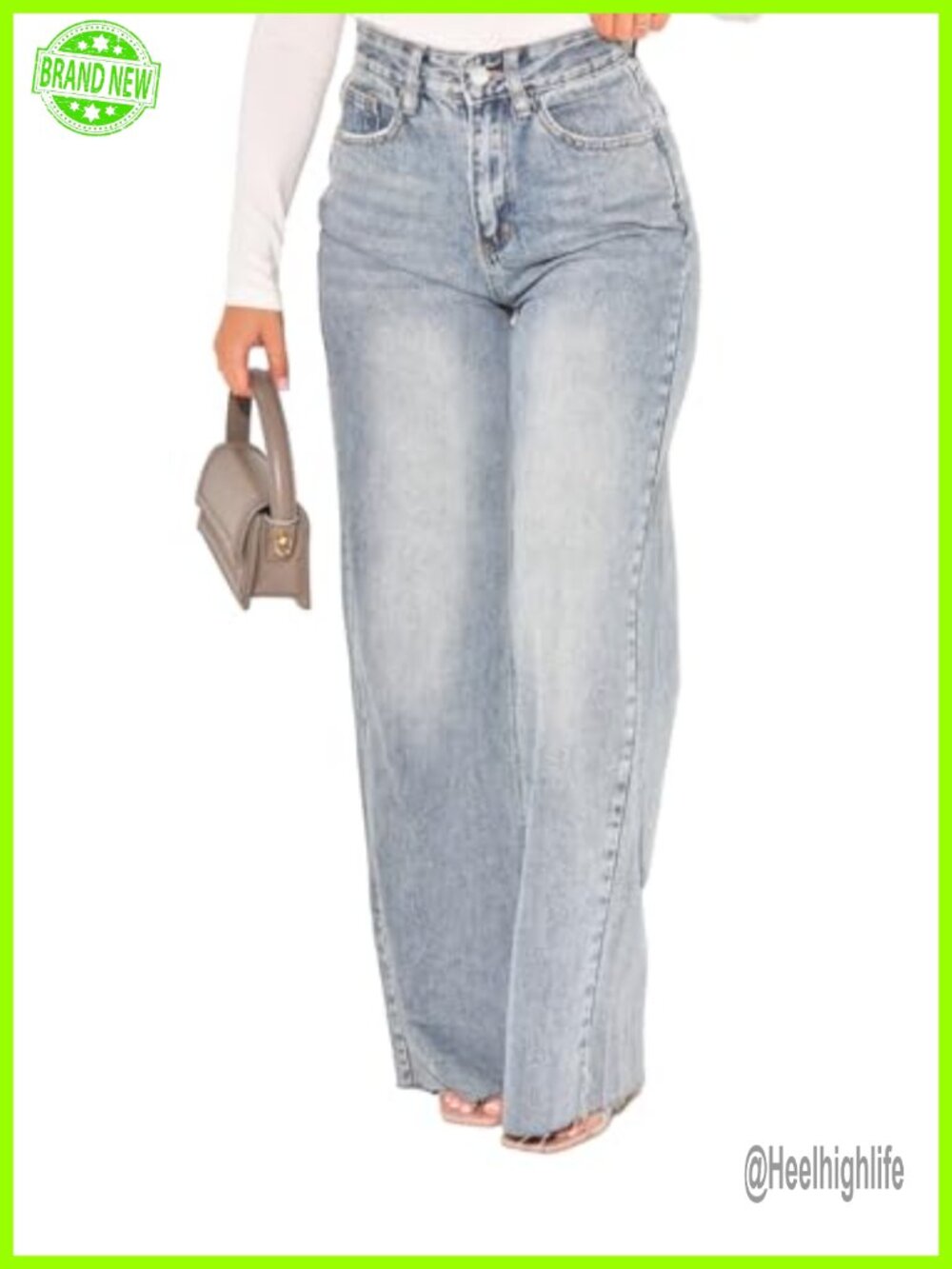 Curvy Fit High Rise Wide Leg Jeans with Tummy Control
